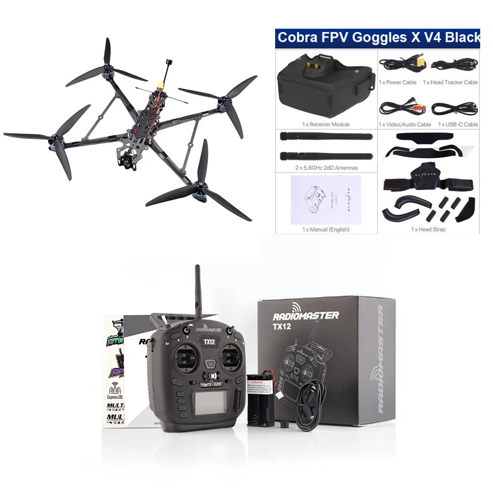 RCDrone M10 10 Inch FPV, The RCDrone M10 is a 10-inch FPV drone that can carry a 4kg payload, with a range of 10km and supports 4.9G and 5.8G frequencies.