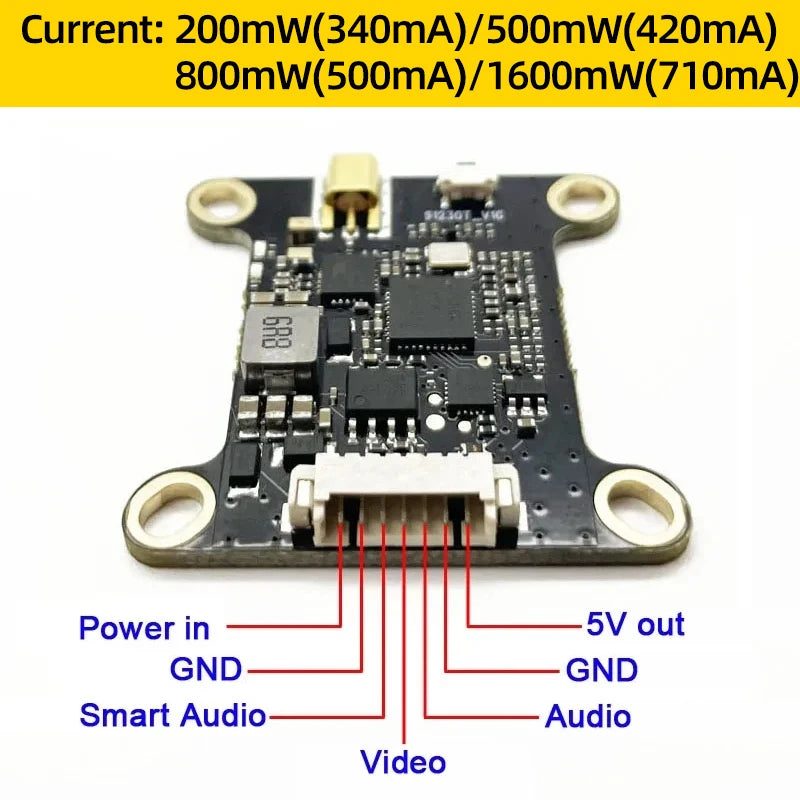 5.8GHz 1.6W FPV VTX, GND GND Smart Audio- Audio Video - Video & Audio .