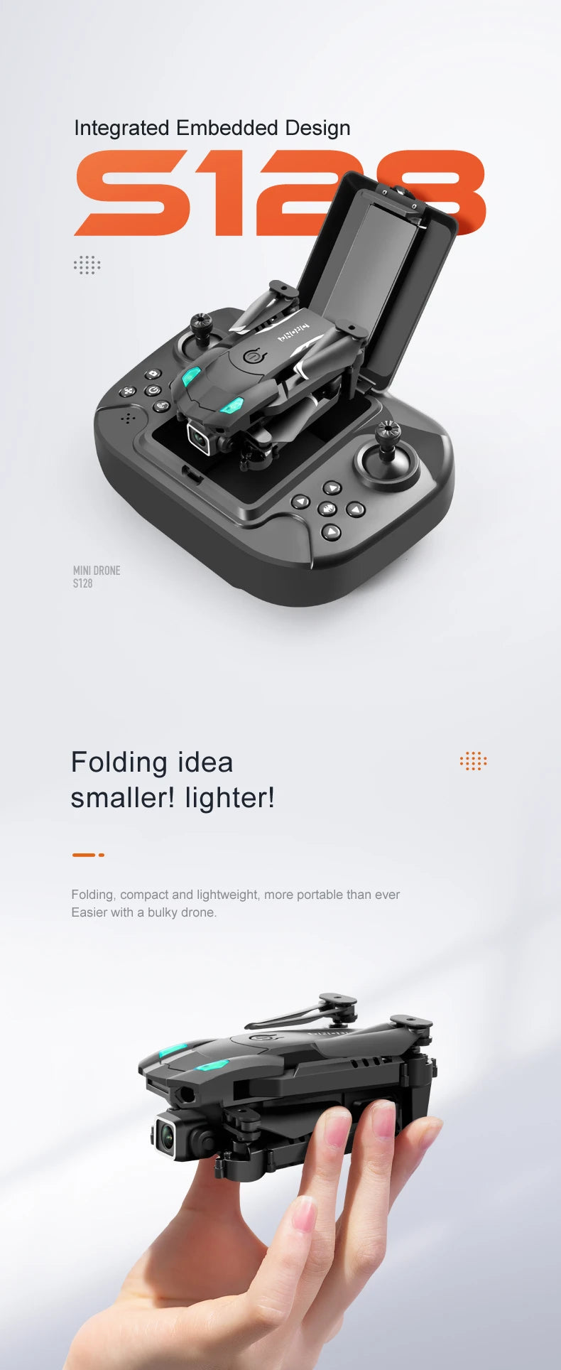 KBDFA S128 Mini Drone, s12 mini drone 5128 folding idea smaller! lighterl folding