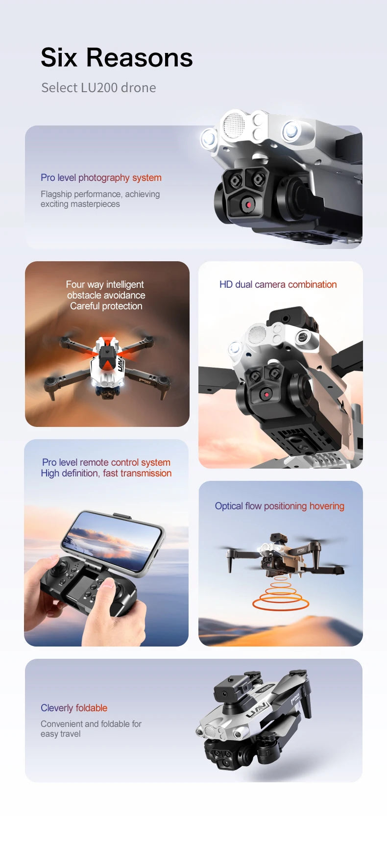 LU200 Drone, lu2oo drone pro level photography system flagship performance 