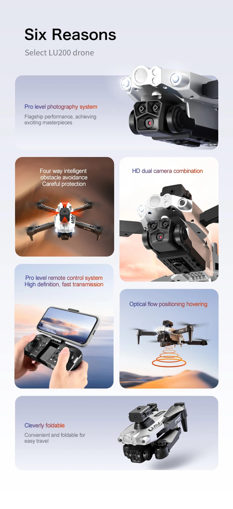 LU200 Drone - 8K GPS Professional Aerial Photography WIFI Optical Flow Localization Four-way Obstacle Avoidance Quadcopter 22 LU200 Drone, lu2oo drone pro level photography system flagship performance