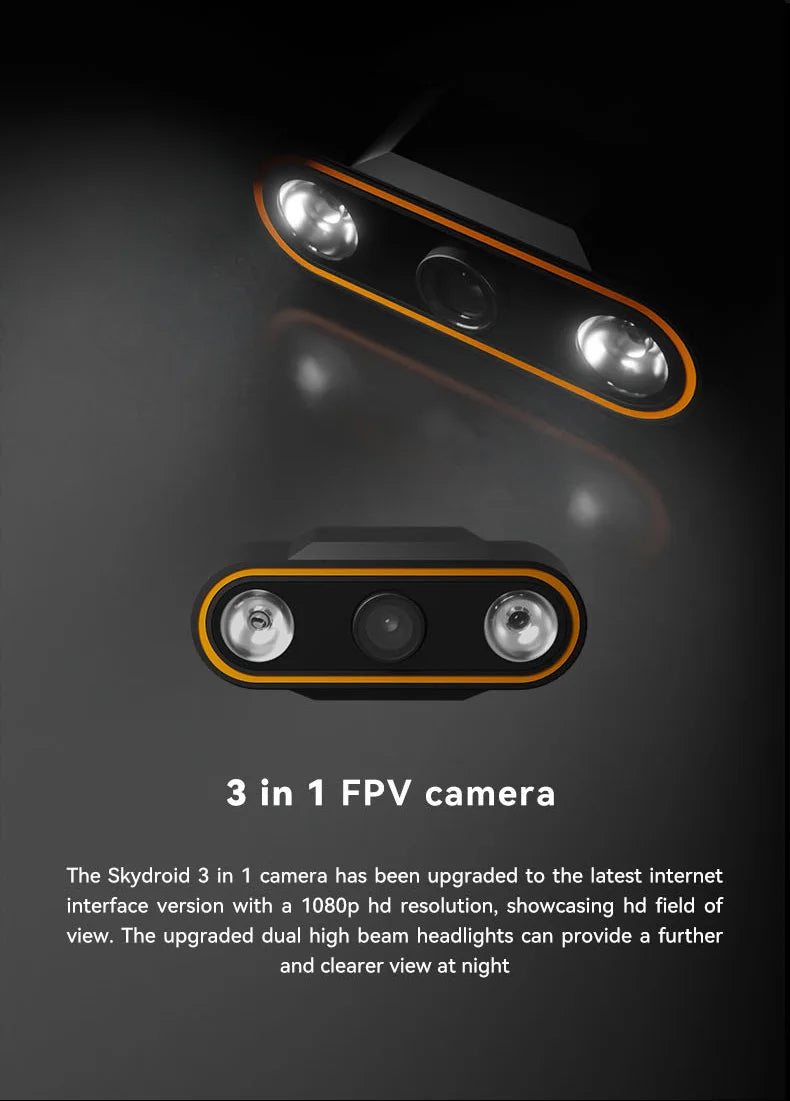 Skydroid S1 PRO Electric Control System, FPV camera with 1080p HD, wide-angle view, and improved night vision.