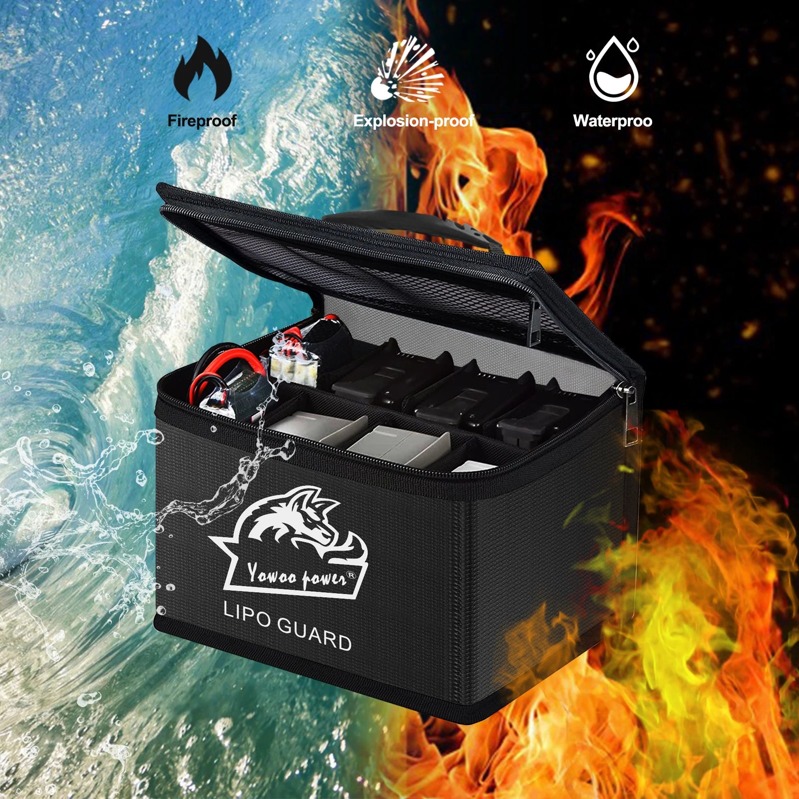Yowoo Lipo Bag. Fireproof Explosion-proof Waterproo towu Vawoo LIPO GUARD