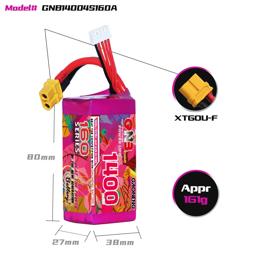 9097d61de7da96a8b4ac9e28e9ee5502_O1CN01SOOfeP2Gi2Z7y1uT9_!!3598899048-0-cib.jpg GaoNeng 1400mAh lithium battery for helicopters and remote control toys, CE certified.