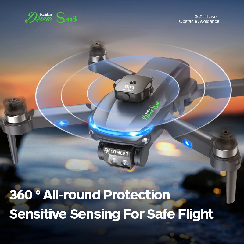 S118 Drone, buuhless HOre Sn8 360 Laser Obsta