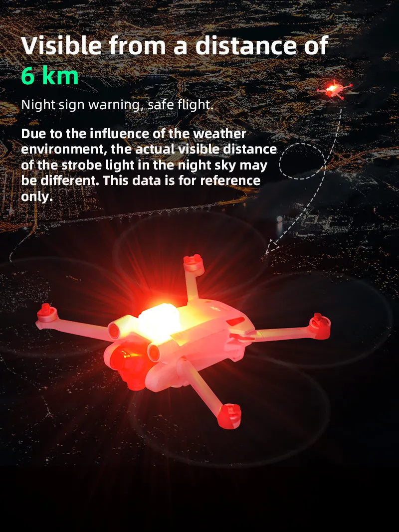 LED Strobe Light Warning Light for DJI AVATA/DJI Mini 3 Pro Drone Anti-collision Signal Light Signal Indicator Motorcycle Bicycle 13 LED, the actual visible distance of the strobe light in the night sky may be different .