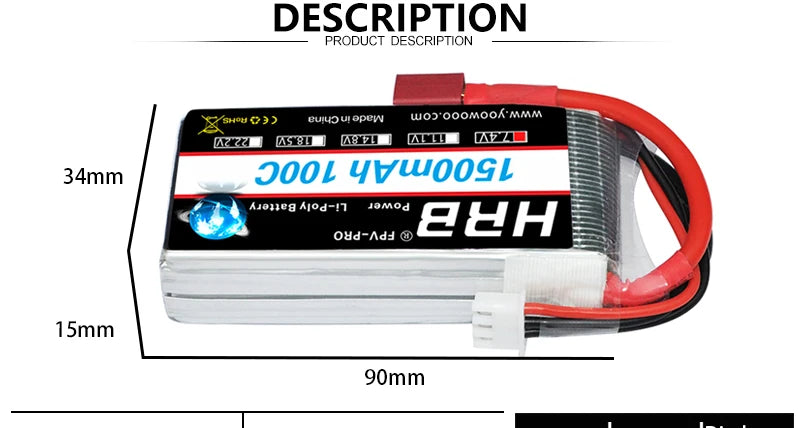 HRB 2S 3S 4S 5S 6S lipo Battery, PRODUCT DESCRIPTION Shob *9 uiljui Opcw