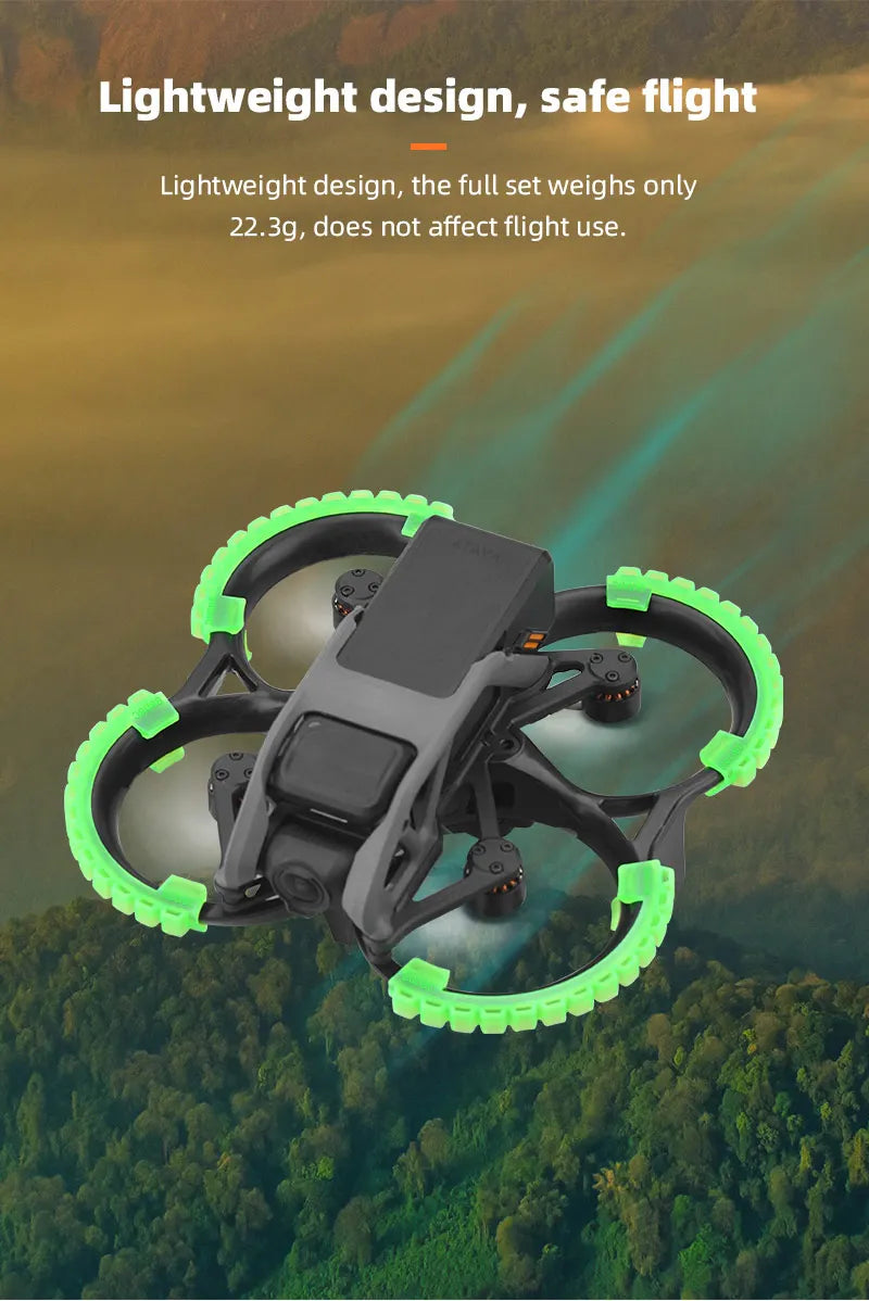 the full set weighs only 22.3g, does not affect flight use: lightweight design