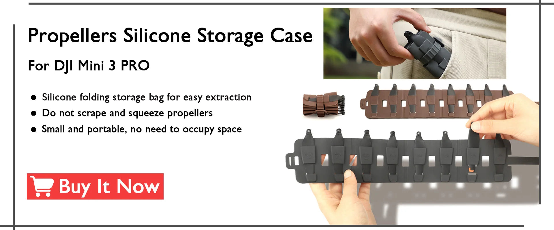 2 PCS Glass Film For Dji Mini 3 Pro / dji 9H HD Tempered 10 Propellers Silicone Storage Case For DJl Mini 3 PRO Folding storage bag for easy