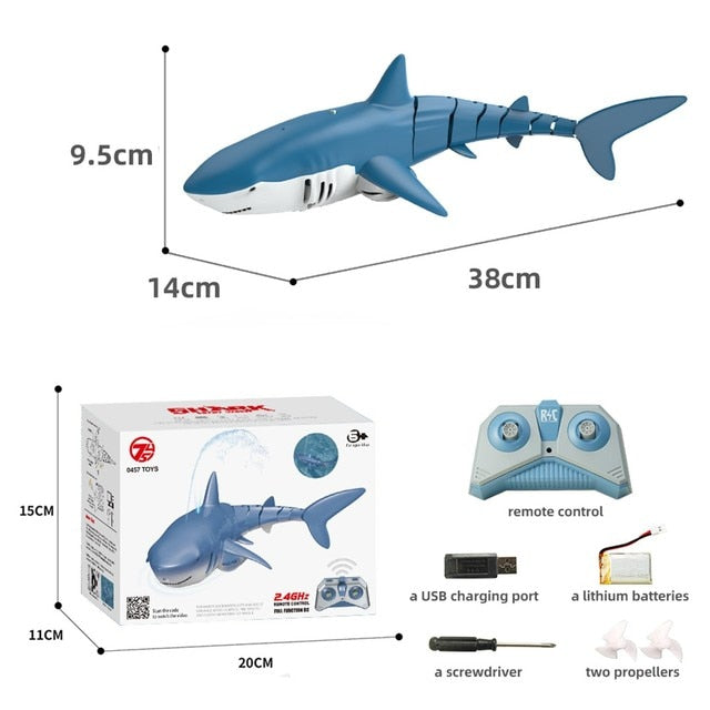 स्मार्ट आरसी शार्क व्हेल स्प्रे वॉटर खिलौना - बच्चों, लड़कों, बच्चों के लिए रिमोट नियंत्रित नाव जहाज पनडुब्बी रोबोट मछली इलेक्ट्रिक खिलौने