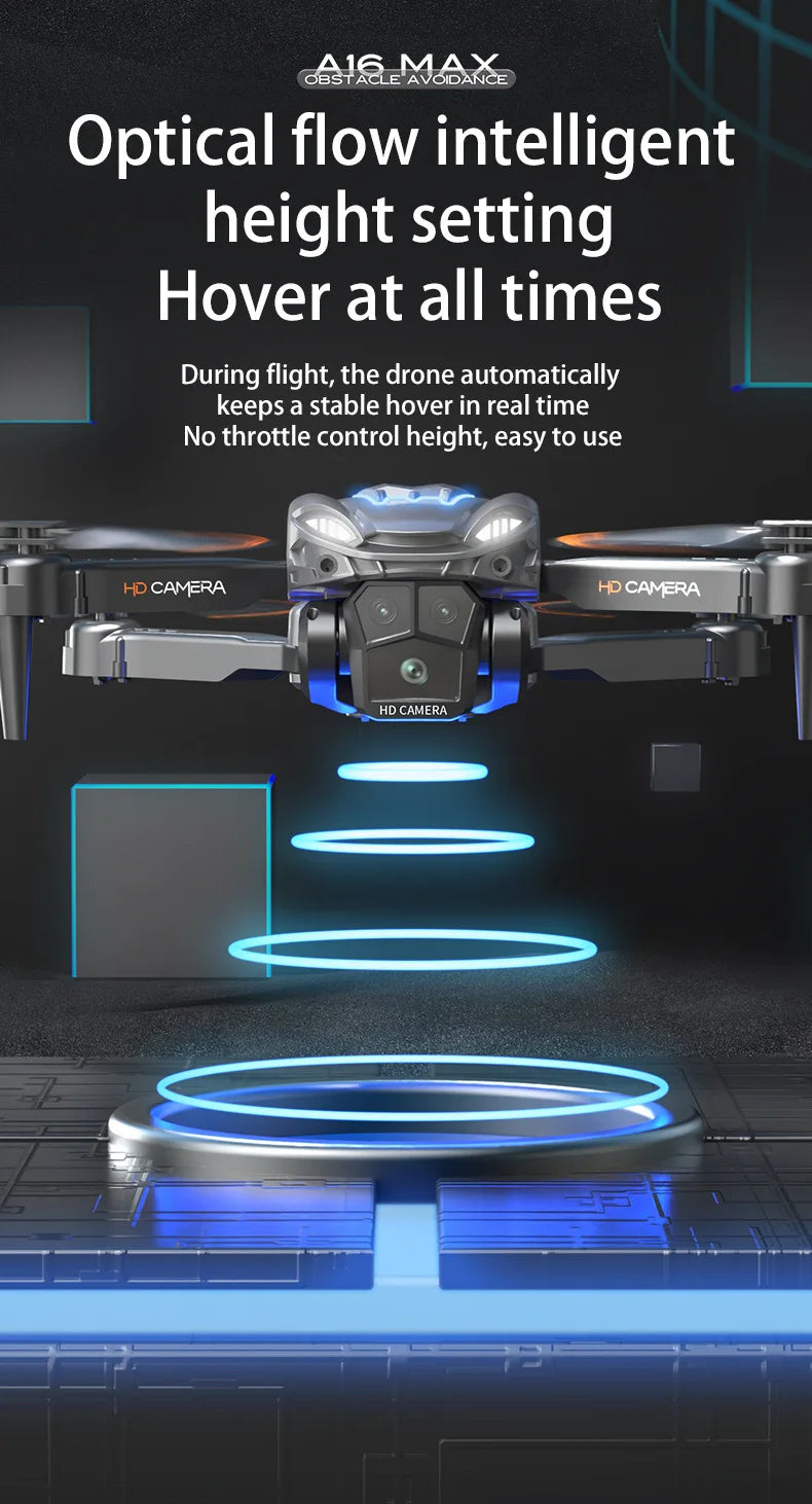 A16 MAX Drones - Professional ESC HD Triple Camera-360° Obstacle Avoidance-Optical Stream Positioning Quadcopter 12 A16 MAX Drone, sb18 acle nbbare optical flow drone