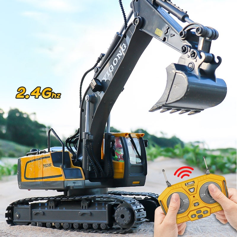 1:20 RC Excavator Dumper Car - 2.4G Remote Control Engineering Vehicle Crawler Truck Bulldozer Toys for Boys Kids Christmas Gifts