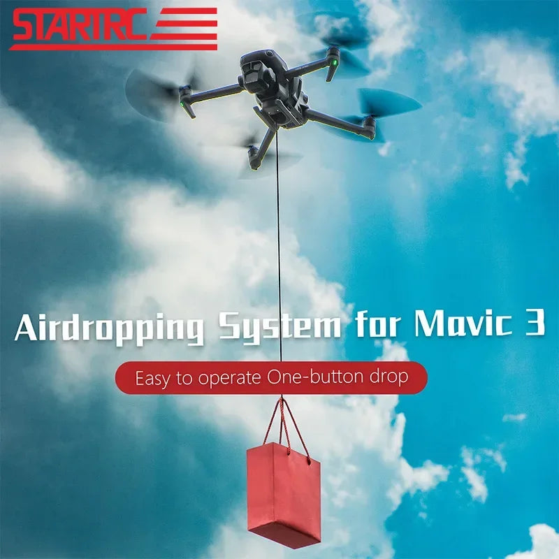 StartrC 3‑in‑1 Airdrop, StartrC airdropping system for Mavic 3 series; easy one-button operation, simple and compatible.