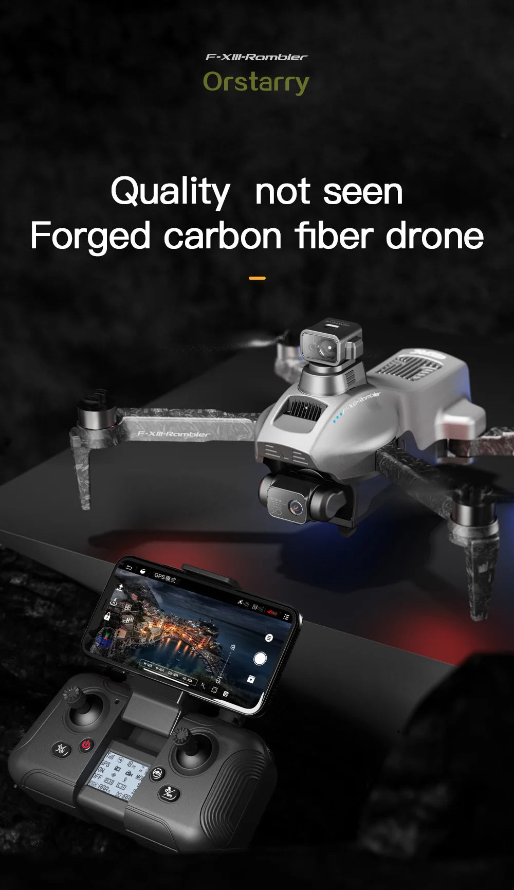 F13 Drone, F-XIII-Rambler Orstarry Quality not seen Forged carbon fiber