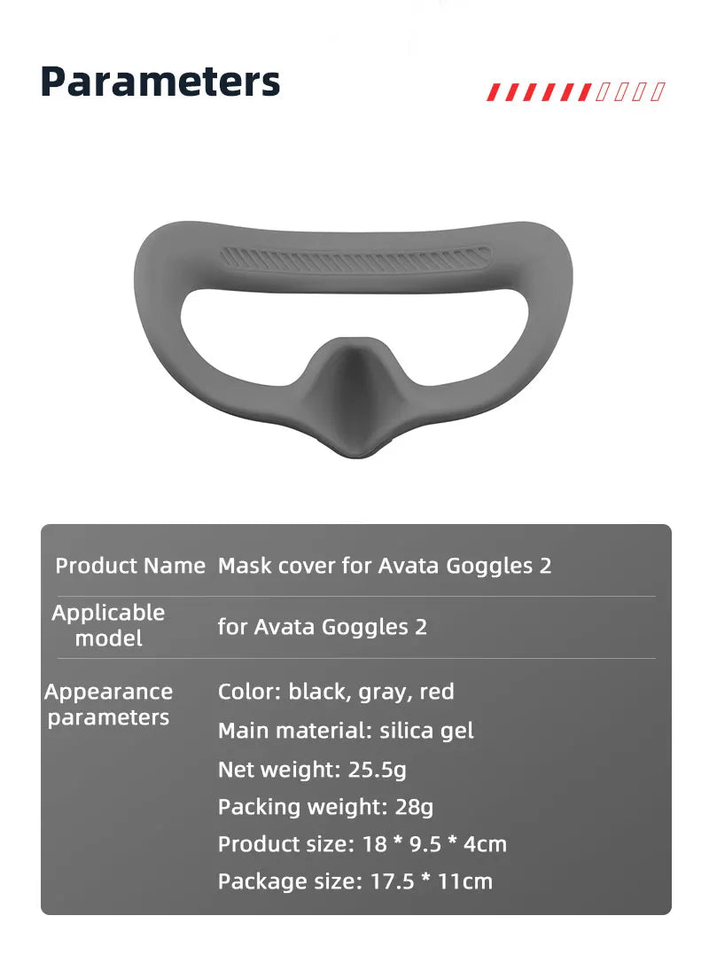 Eye Mask/Pad for DJI AVATA Goggles 2, Mask cover for Avata Goggles 2 Appearance Color: black, gray