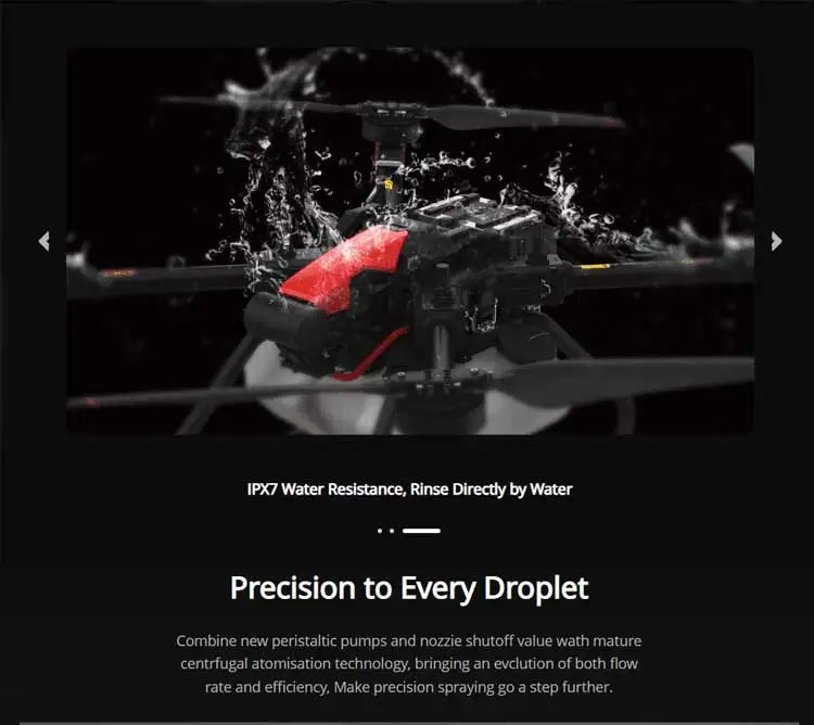 XAG P100 40L Agricultural Drone - Smart Core Powered by AI with Precision and High Efficiency agricultural irrigation drone 13 XAG P100 40L Agricultural Drone, peristaltic pumps and nozzie shutoff value wath mature centrfugal