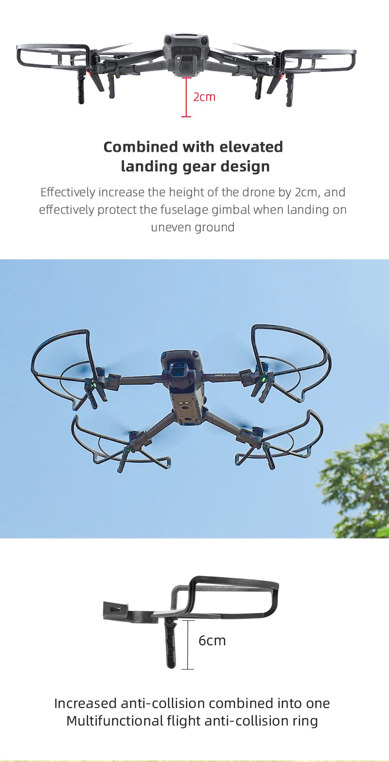 Propeller Protector for DJI Mavic 3 Classic, Combined with elevated landing gear design Effectively increase the height of the drone by Zcm