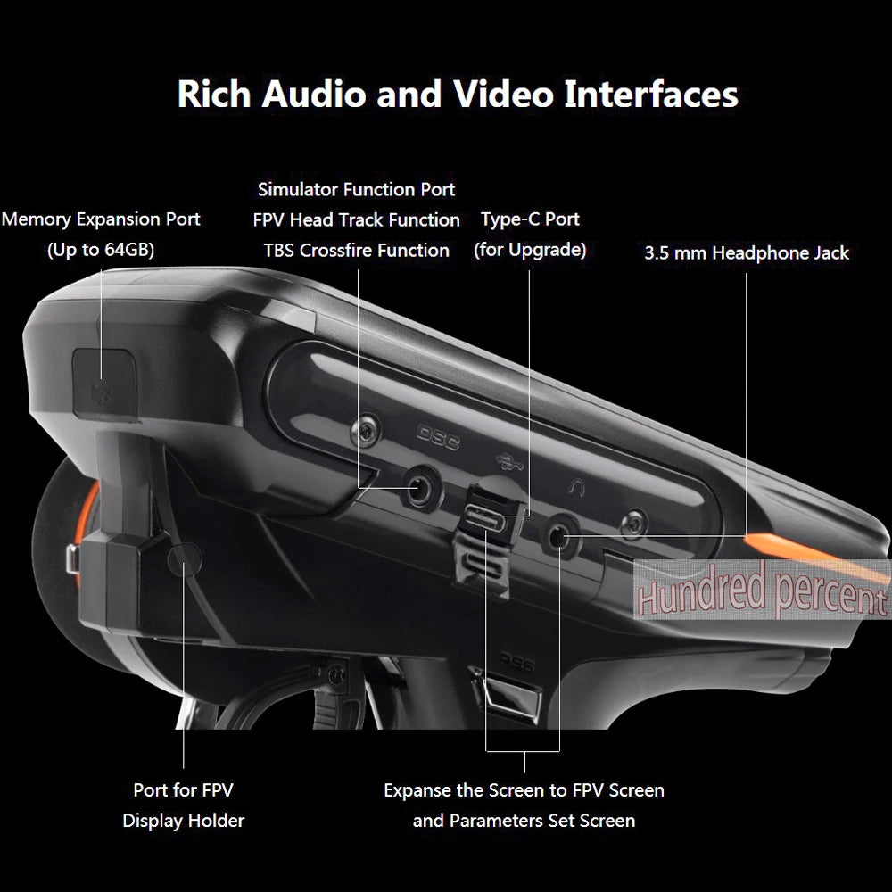 Radiolink RC8X 2.4G 8 Channels Radio Transmitter, Rich Audio and Video Interfaces Simulator Function Port Memory Expansion Port FPV