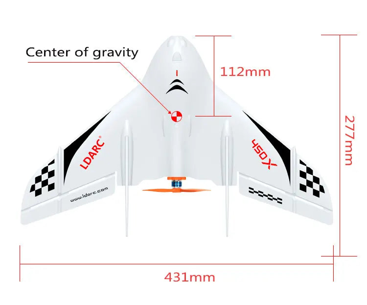 LDARC 450X V2 RC Airplanes - 431mm Wingspan EPP Foam TINY WING FPV Flying Wing KIT / PNP FPV/RTF Version RC Fixed-Wing Drones Toys 16 LDARC 450X V2 RC Airplanes SPECIFICATION