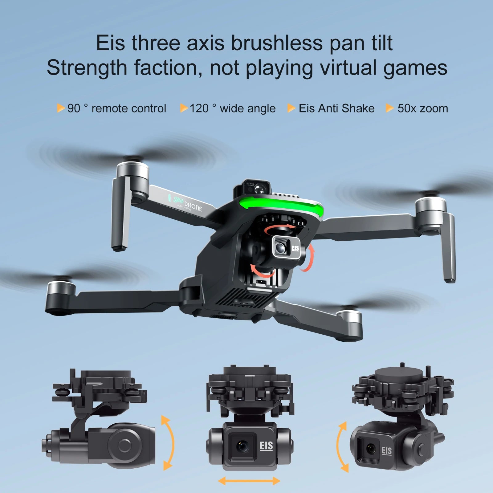 S155 Pro GPS Drone, Eis three axis brushless pan tilt Strength faction, not playing virtual games . Eis