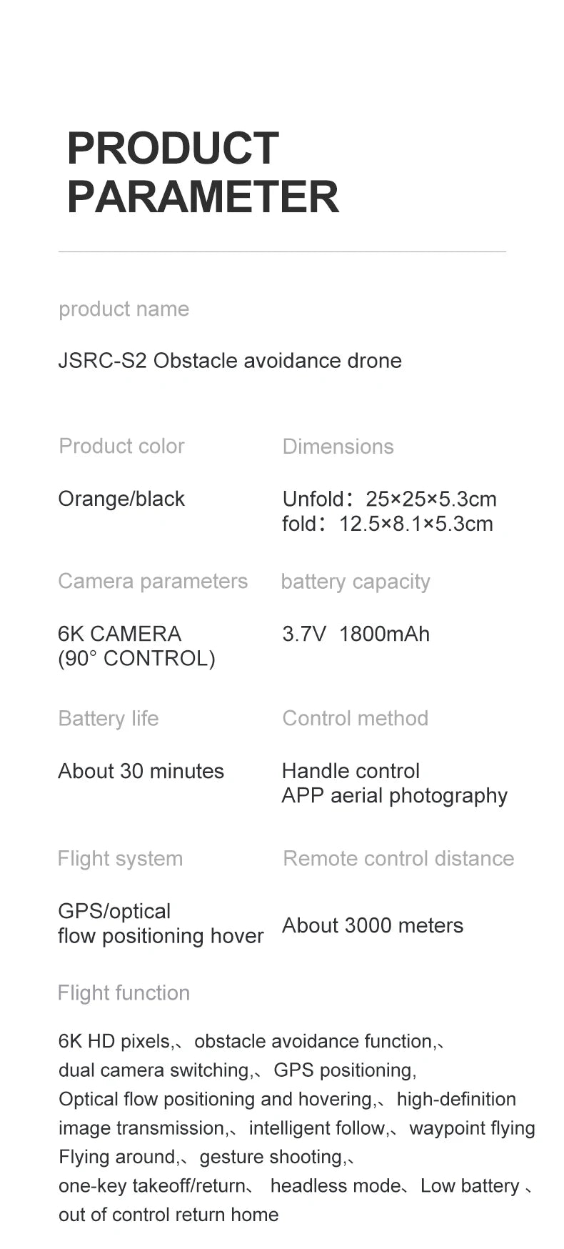 S2 Drone, jsrc-s2 obstacle avoidance drone battery life