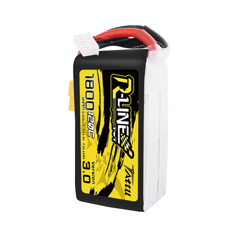 TATTU R-LINE 3.0 14.8V 4S 1800mAh 120C Lipo Betri Yenye XT60 Kwa FPV Drone