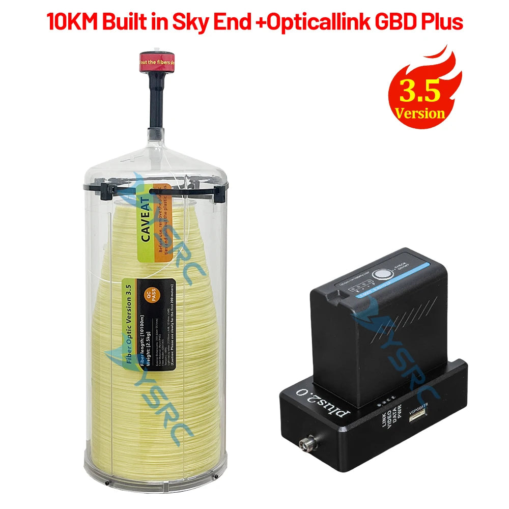 FPV Optical Fiber Image Data Module Relay Extender, Optical Link SKY, 0.44mm G657A2 spools (2–10km), 30km wired