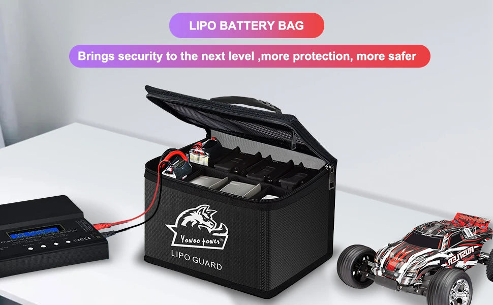 Yowoo Lipo Bag, LIPO BATTERY BAG Brings security to the next level more protection .