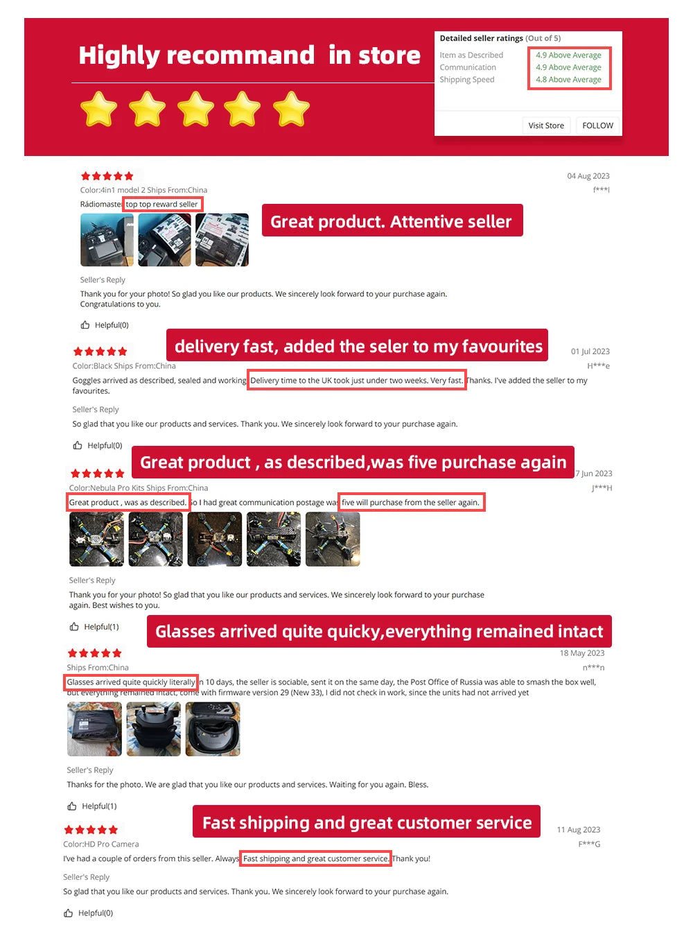 CADDX Walksnail Avatar HD Goggles X, '$ Reply So glad that you like our products and services. We sincerely look