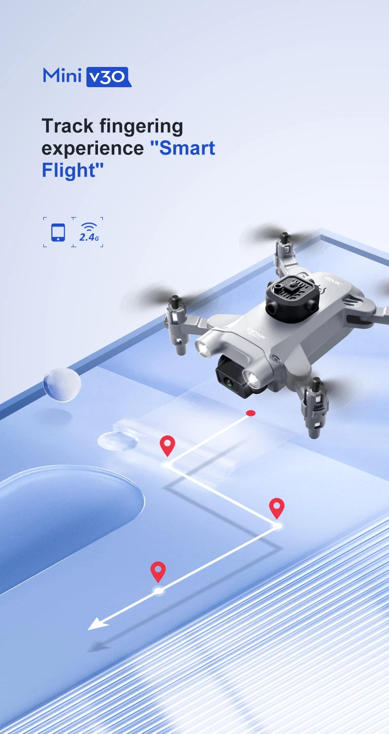 4DRC V30 Mini Drone, mini v3o track fingering experience "smart flight
