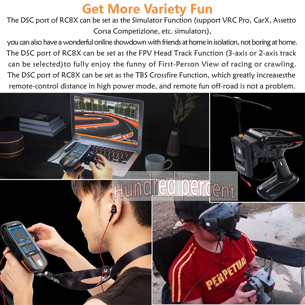 the DSC port of RC8X can be set as the FPV Head Track
