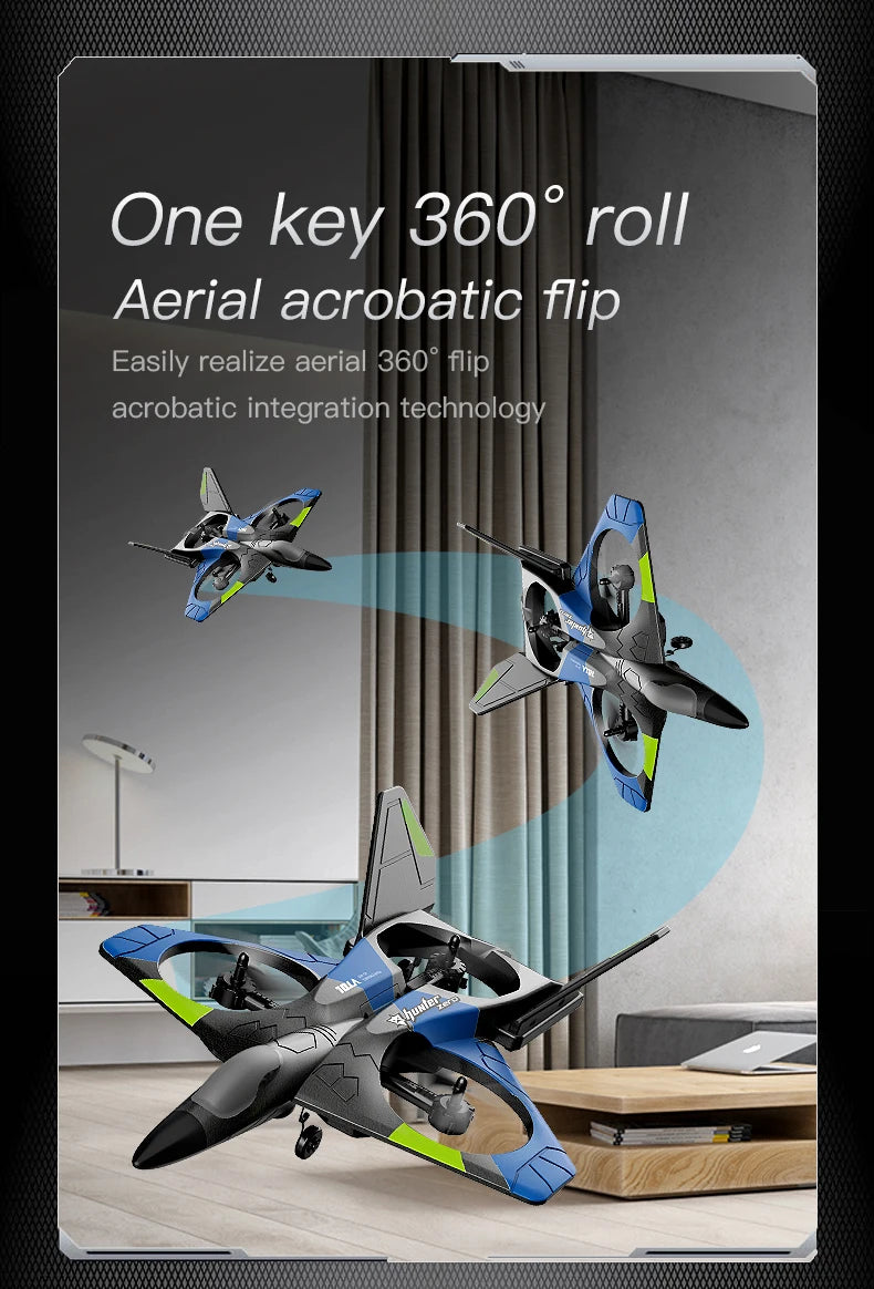 V27 Rc Foam Plane, one key 3600 roll Aerial 3609 flip acrobatic integration technology