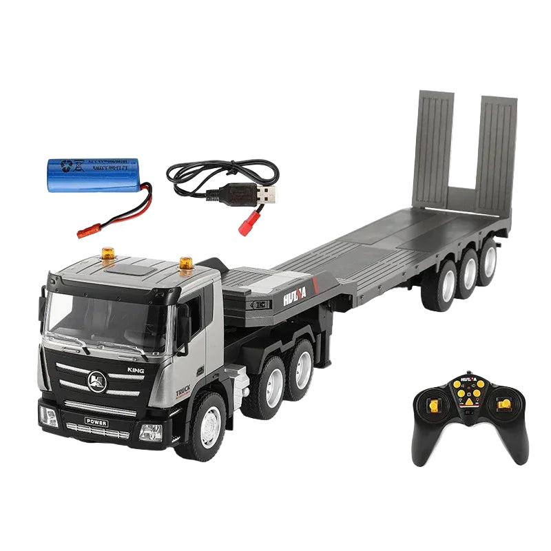 Huina 1318 1:24 RC Trailer Truck Tractor Flatbed, 2.4G Remote Control, Lights & Sound, 83cm Length, 20+ min Playtime