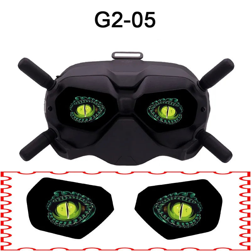 PVC Big Eyes Skin Stickers for DJI Goggles V2 - Flight Glasses Decal Decorative Film for DJI Avata / FPV Camera Drone Accessories