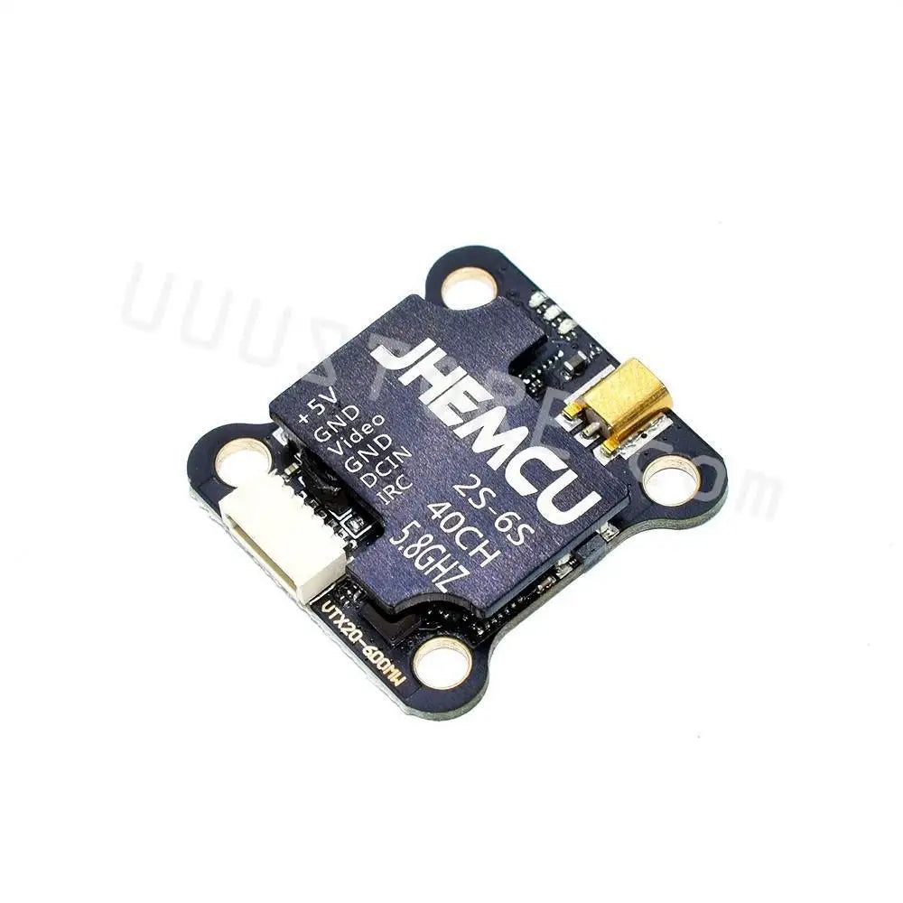 JHEMCU VTX20-600 Transmitter - 5.8G 40CH PitMode 25mW 100mW 200mW 400mW 600mW Adjustable VTX 7-26V 20X20mm for FPV RC Racing Drone 12 JHEMCU VTX, blue light flashes 1, 2, 3, 4, 5 times.