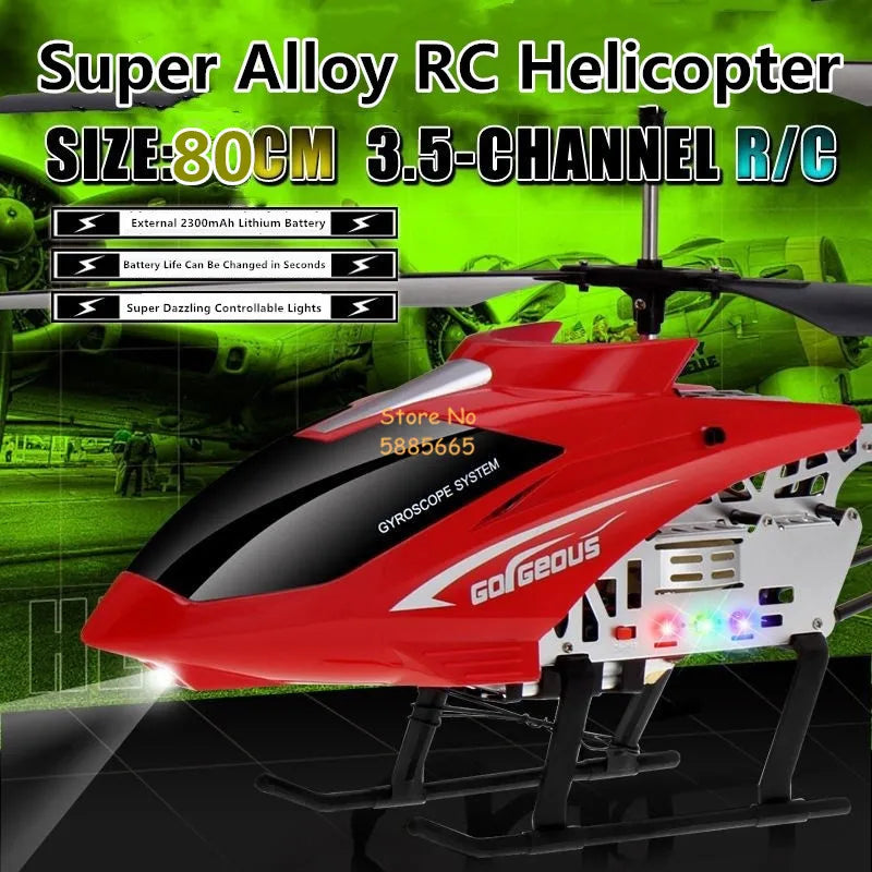 80CM RC Helicopter, Super Alloy RC Helicopter SLZB80057 3.5-Q