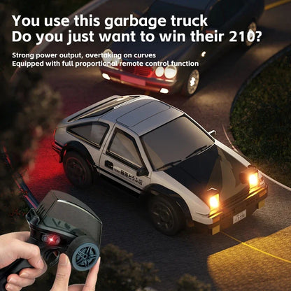 JIKEFUN AE86 1/64 RC Drift Car, AE86 RC Drift Car with LED Lights and Remote Control