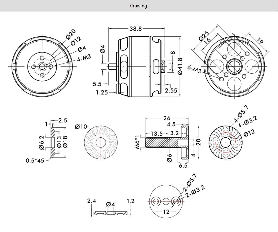 T-MOTOR U3 KV700 Outrunner Brushless Motor For FPV UAV Aircraft Multirotor Copter Drones Rotors 15 T-MOTOR U3 KV700 Outrunner Brushless Motor SPECIFICATION