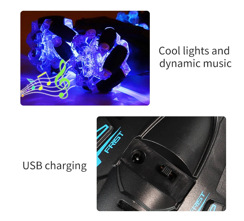 4WD RC Car Drift Stunt Car, Cool lights and dynamic music USB