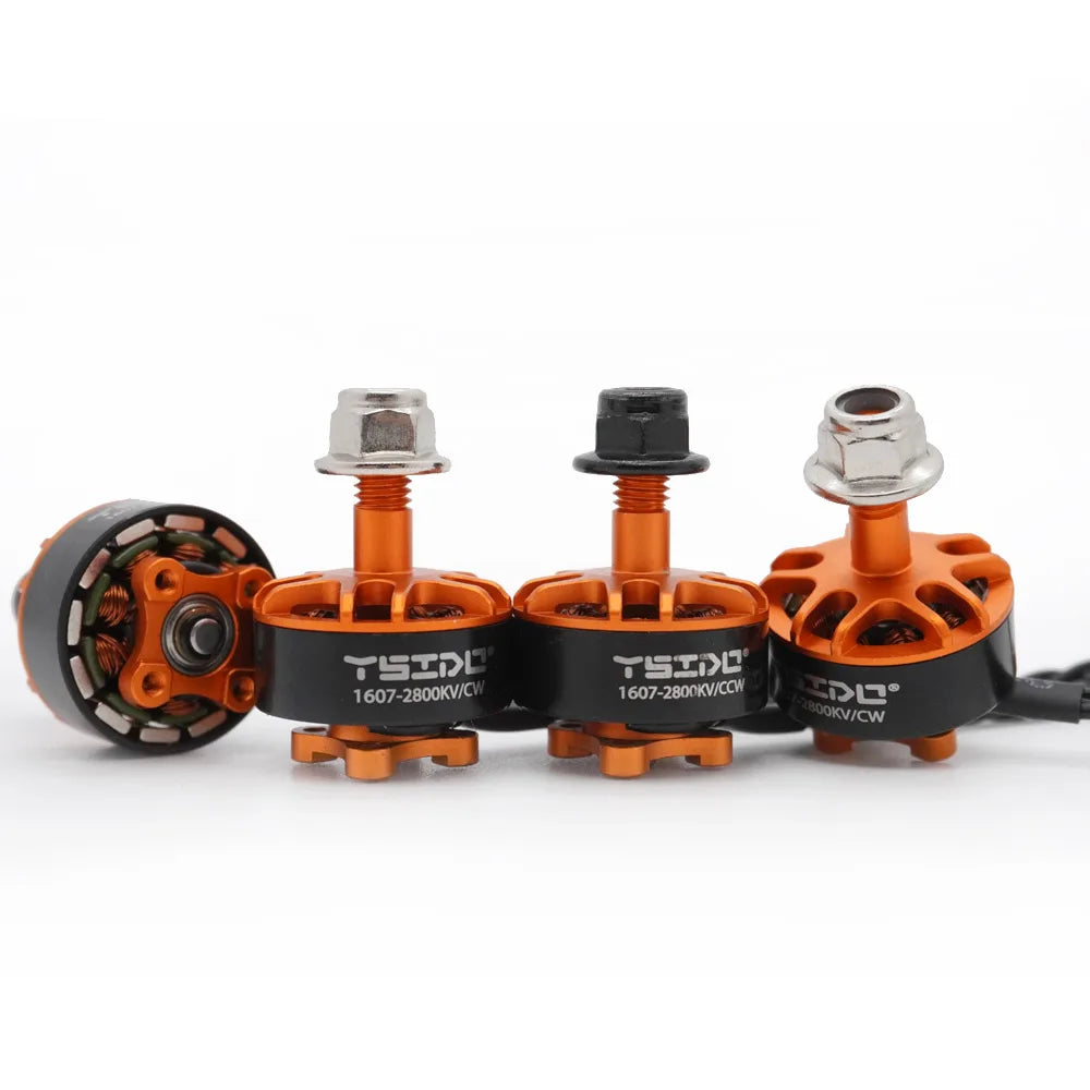 YSIDO 1607 2800KV 3850KV 2–4S Brushless Motor, YSIDO 1607 2800KV brushless motors, set of 4, designed for 3-inch FPV cinewhoop drones.