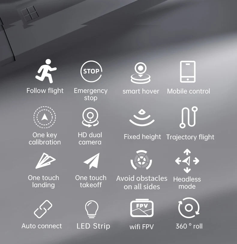 CS9 Drone - 4K Dual Optical Flow Drone WIFI FPV 2.4GHz Height Keeping Obstacle Avoidance Four Axis Foldable RC Quadcopter Aircraft Toy 26 CS9 Drone, stop follow flight emergency smart hover mobile control stop one hd dual