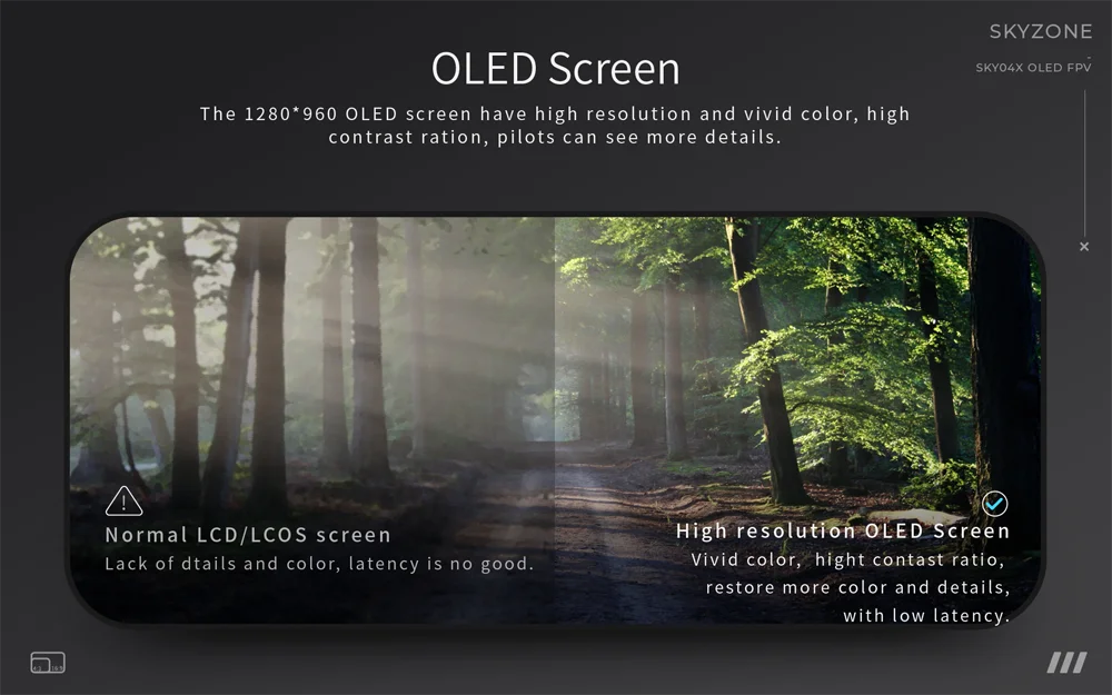 SKYZONE SKY04X V2 FPV Goggles - OLED 5.8GHz 48CH Receiver 1280X960 Display FPV Goggles Support DVR With Head Tracker Fan For RC Racing Drone 12 SKYZONE SKY04X V2 FPV Goggle, SKyo4x OLED screen have high resolution and vivid color, high contrast