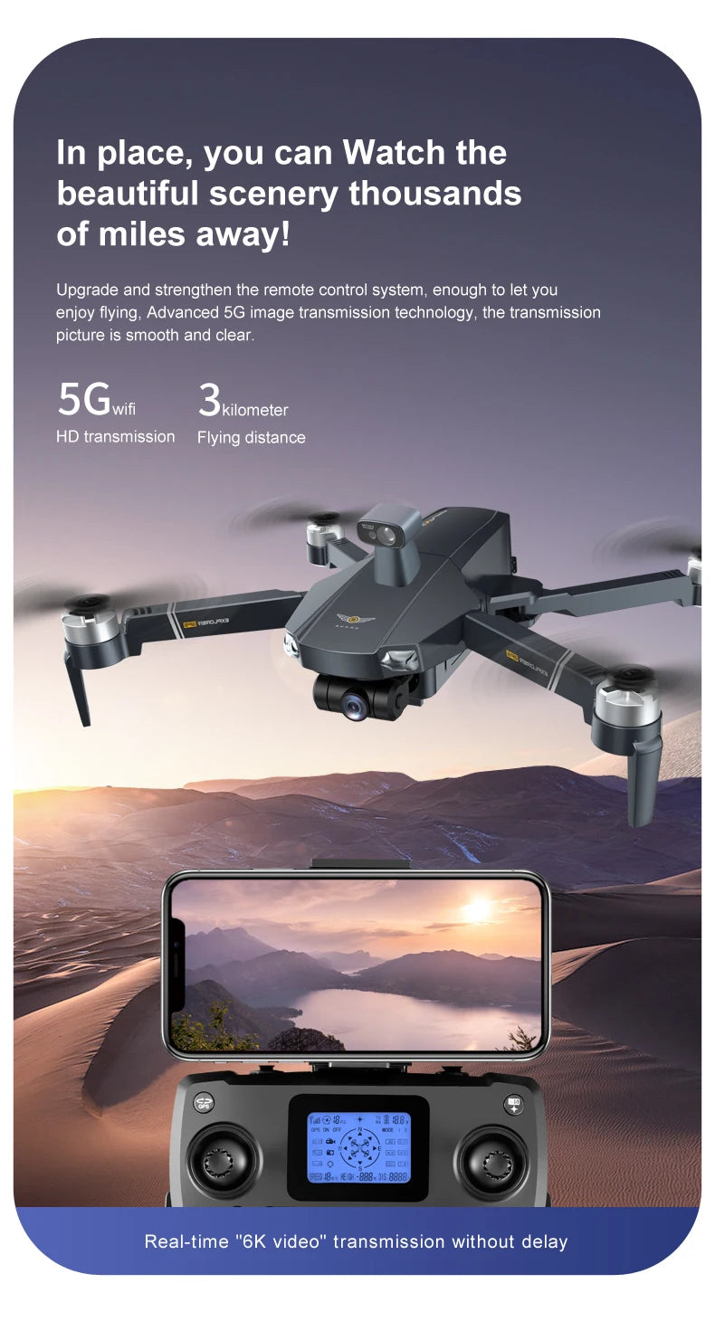 8819 pro Drone - 3-Axis Gimbal 8k Profesional with HD Camera 5G GPS WIFI FPV Brushless Motor Dron Obstacle Avoidance RC Quadcopter Professional Camera Drone 39 8819 pro Drone, advanced 5G image transmission technology, the transmission picture is smooth and clear