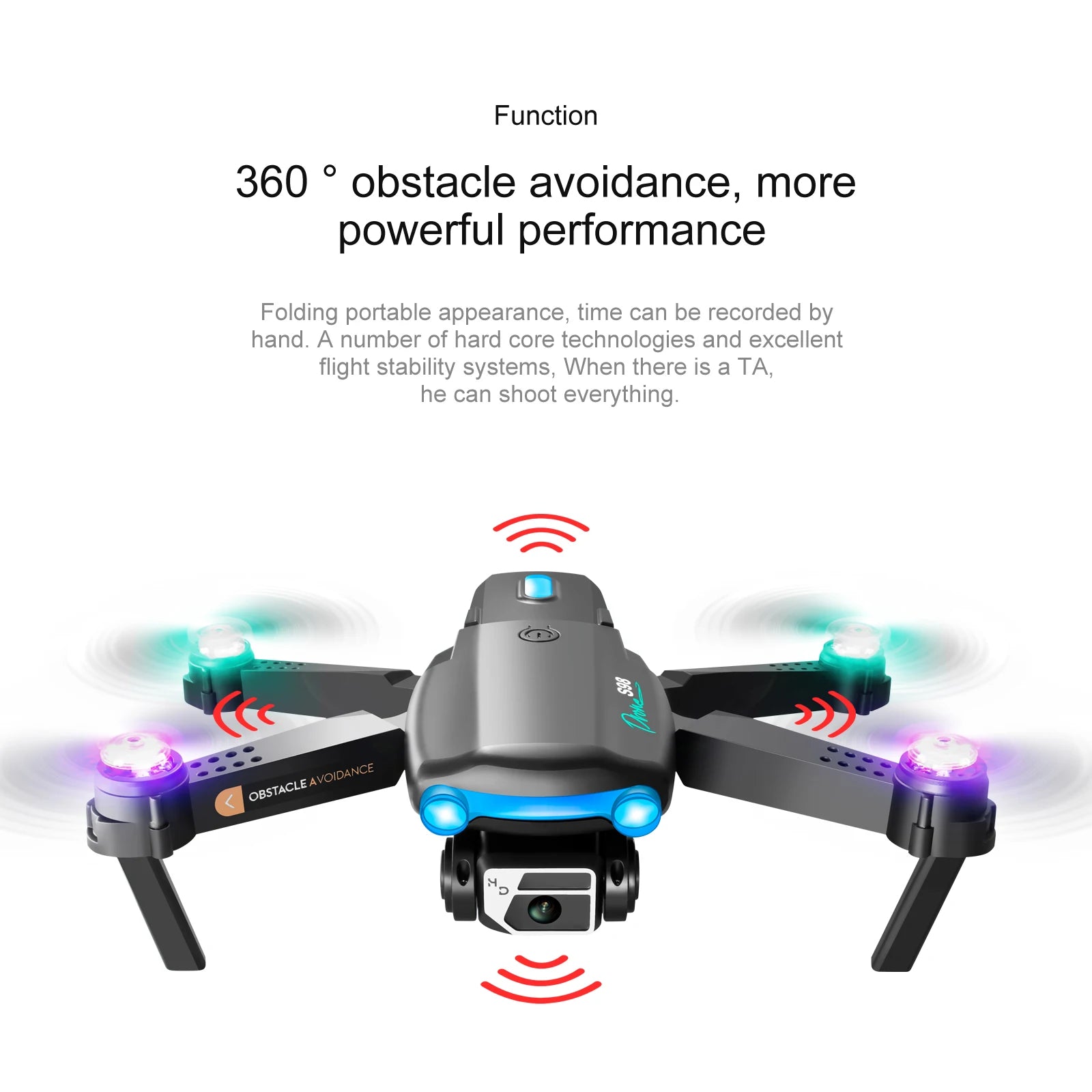 S98  Drone, function 360 obstacle avoidance, more powerful performance folding portable appearance .