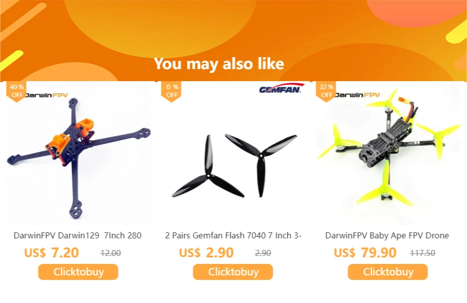 DarwinFPV Darwin129 FPV Drone - 280mm 7 Inch F4 OSD 50A BLHeli_S Dshot600 800mW 1500TVL Quadcopters 7 DarwinFPV Darwin129 FPV Drone, Gemfan Flash 7040 7 Inch 3 - DarwinFPV Darwin129 7Inch