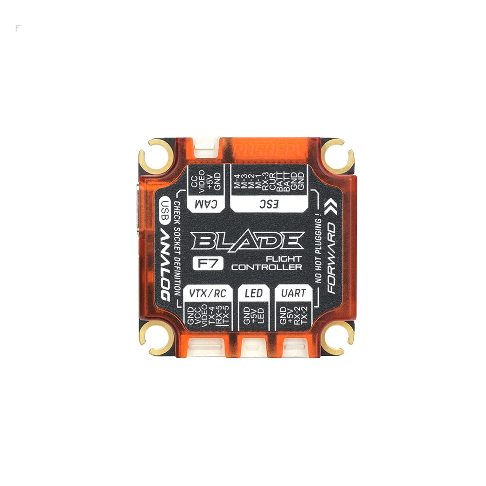 RUSHFPV RUSH BLADE V2 Stack, Rush Blade V2 Stack drone with composite material, suitable for ages 14+, with F722 flight controller and 60A ESC.