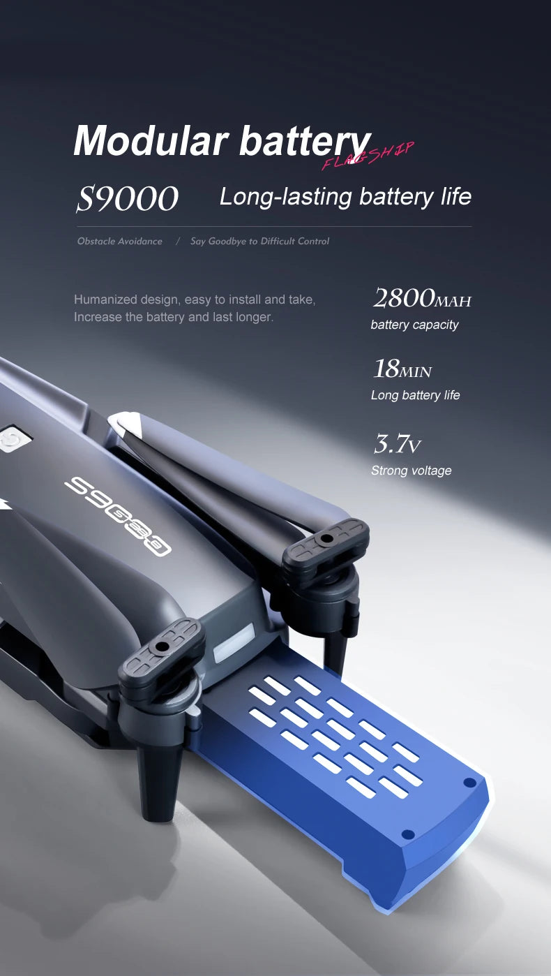 S9000 Drone - Aerial Photography 4K HD Obstacle Avoidance Dron with Camera Optical Flow Positioning Folding Guadcopter Mini Drones 29 S9000 Drone, modular battery s9000 long-lasting battery life obstacle avoidance