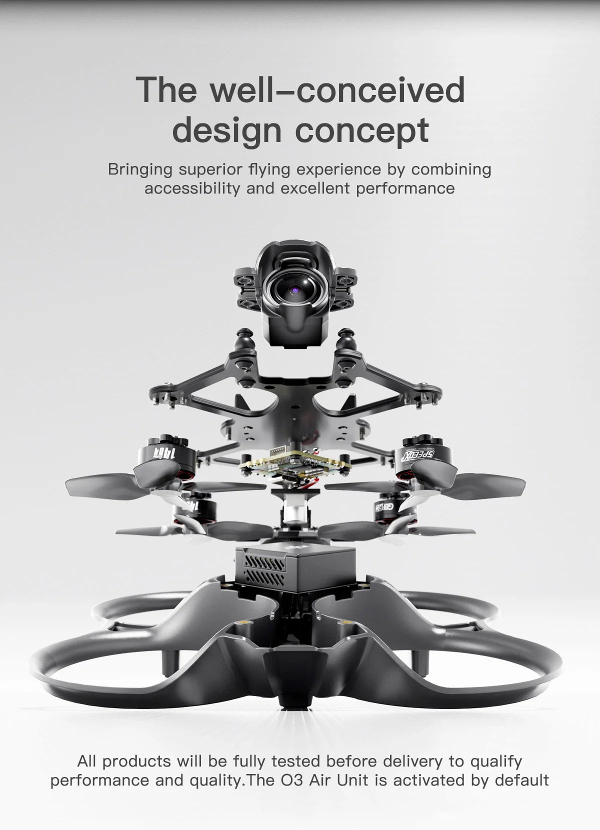 GEPRC Cinebot25 HD O3 FPV Drone, the well-conceived design concept Bringing superior flying experience by combining accessibility and excellent performance 