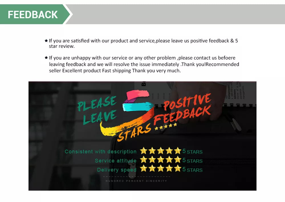 if you are unhappy with our product and service,please contact us befoere