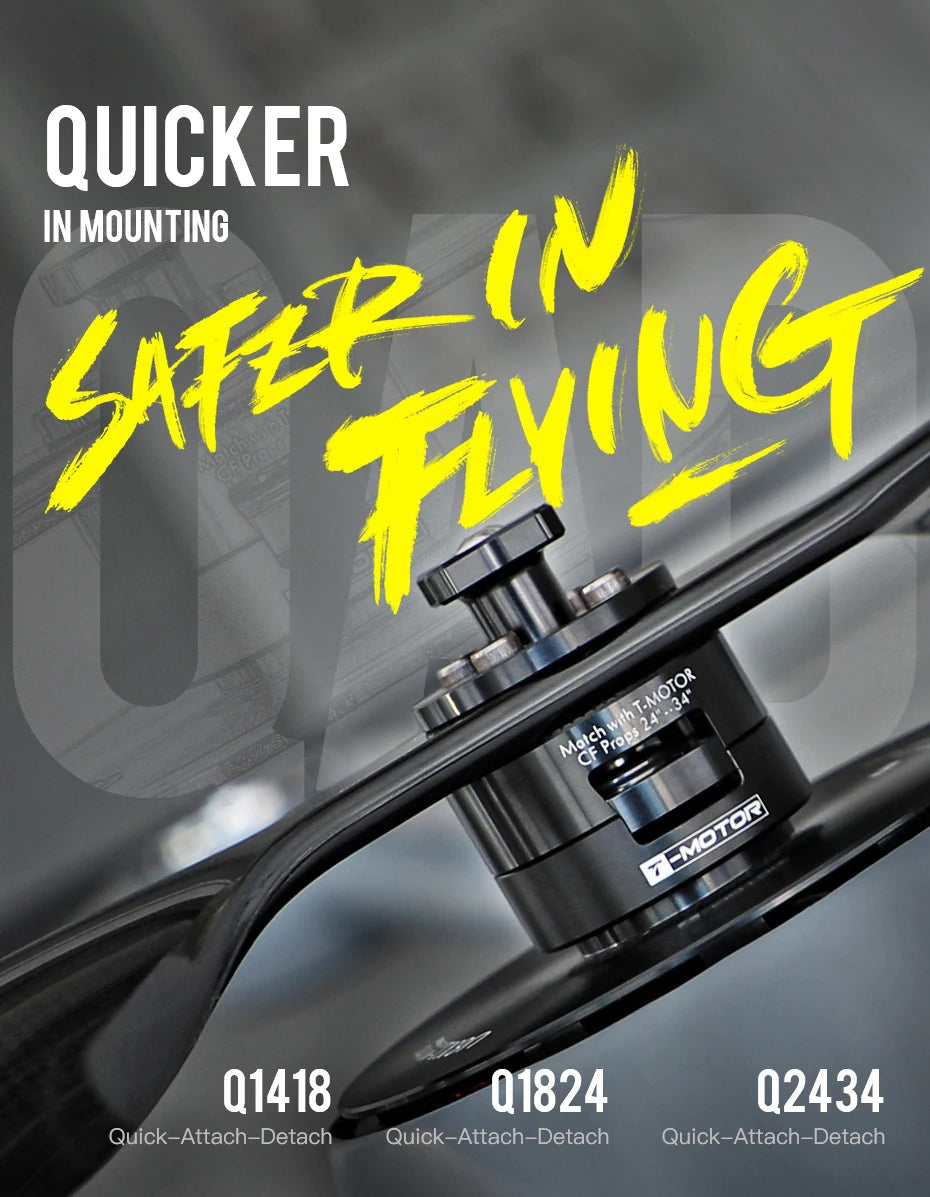 Q1418 / Q1824 / Q2423 Quick Attach Detach propeller adapter Quicker in mounting 7 Quick Attach Detach propeller adapter